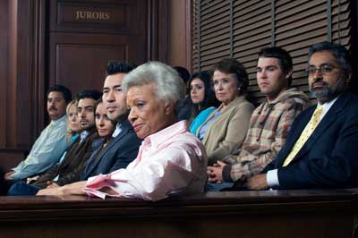 group of people in jury seats