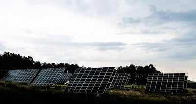 field of solar panels