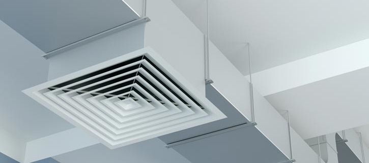 white air conditioning vent in an office building