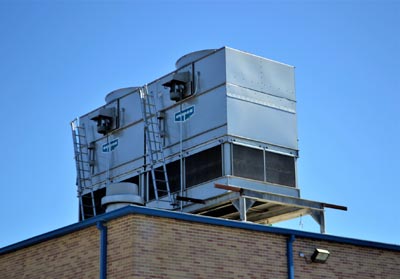 HVAC unit on top of a building