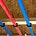 blue and red PEX water tubing